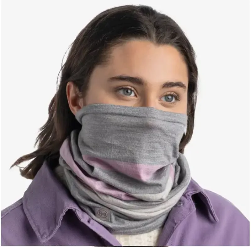 Buff Merino Move Neckwarmer - Light Grey-1